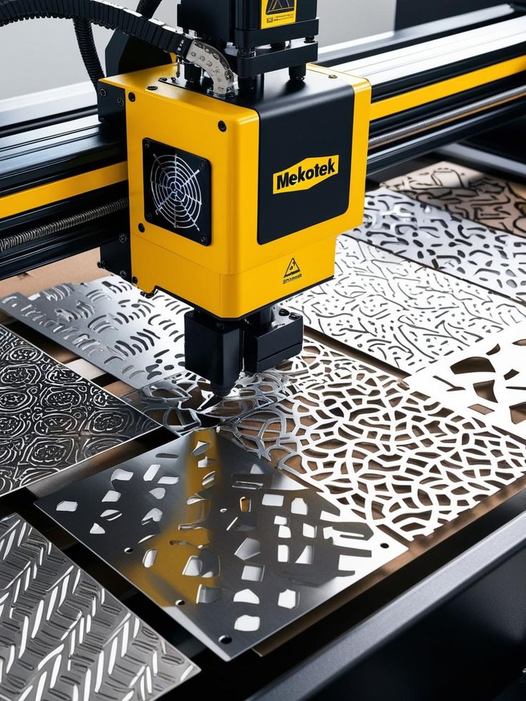 CNC laser cutting machine cutting decorative stainless steel sheet at OMH